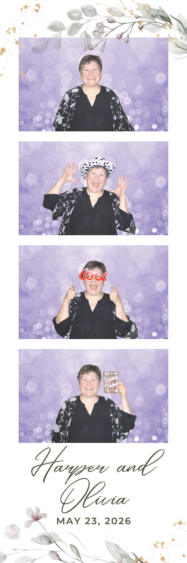 Four women posing with decorations and a purple background, celebrating an event on May 23, 2026.